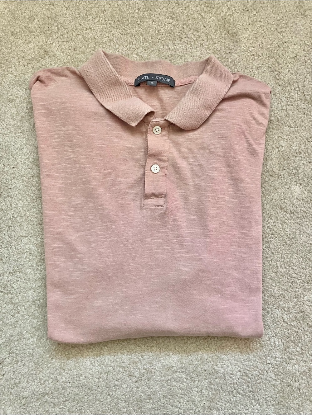 Slate & Stone Pink Short-Sleeve 2 Button Cotton Shirt